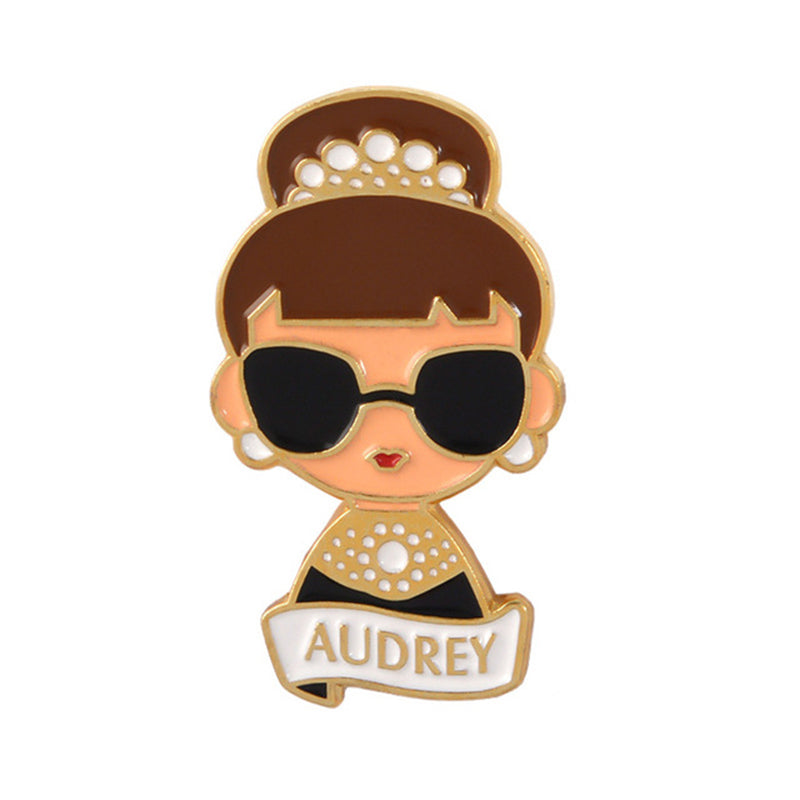 Pin Audrey auriu (1 buc.)