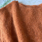  Pulover Coollars dama femeie pufos calduros modern larg tricotat maro Giulia maneca scurta mohair lana